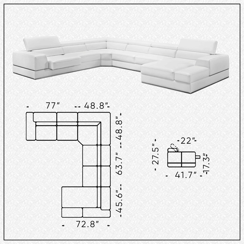 Orren Ellis Coalpit Heath 158.27" Wide Genuine Leather Right Hand